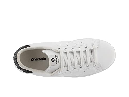 victoria Leather & Back Glitter & Perforated Logo Tennis Shoes 1125104 for Girls
