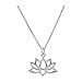Open Design Lotus Blossom Flower Pendant Necklace in Sterling Silver on 18 Inch Chain, 7225
