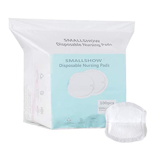 Smallshow Disposable Nursing Pads Thin Stay Dry Breast Pads,100 Count