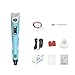 3D Printing Pen, Low Temperature with LED Display for Kids and Adults, Doodler Model Making, Art Crafts Tool, Compatible with PLA and ABS + Bonus 24 Color 236 Feet Filament Refills (Blue)