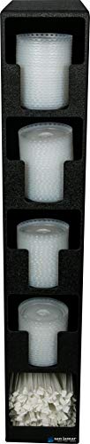 San Jamar L2204 Polystyrene Dimension Lid Towel Dispenser with 4 Lid and 1 Straw Compartment, 5-1/2" Width x 30" Height x 13" Depth, Black