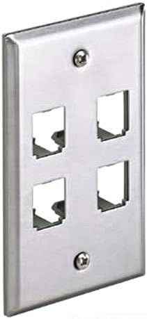 PanduitCFP4SY 4-Port Mini-Com Stainless Steel Faceplate