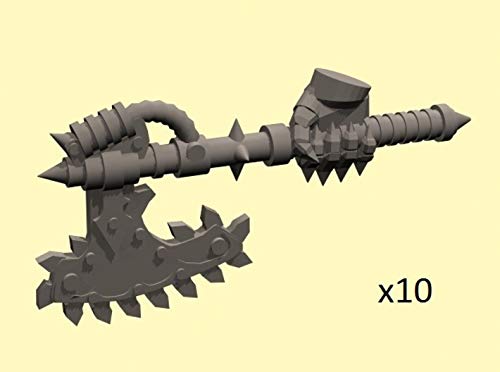 28mm Chain Axe with Evil Hand (Right), Smoothest Fine Detail Plastic