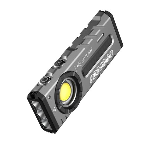 HOTLIGH ZF8313 Rechargeable Flashlight, Magnetic EDC Flashlight Rechargeable, 2000 Lumens LED Flashlight