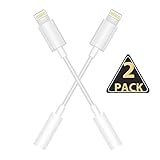 iPhone 7/7Plus Adapter Headphone Jack 2 Pack, [4th Generation HD] Apple Adapter Cable to 3.5mm Headphone Jack Adapter iPhone 7/7 Plus Accessories (ios 10.3) (White)