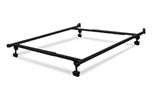 wheels frame bed queen steel twin adjustable wide slots lock frames