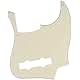 Musiclily Pro 10-Hole Contemporary J Bass Pickguard for Fender Jazz Bass Mexican 5-String, 4Ply Black Pearl