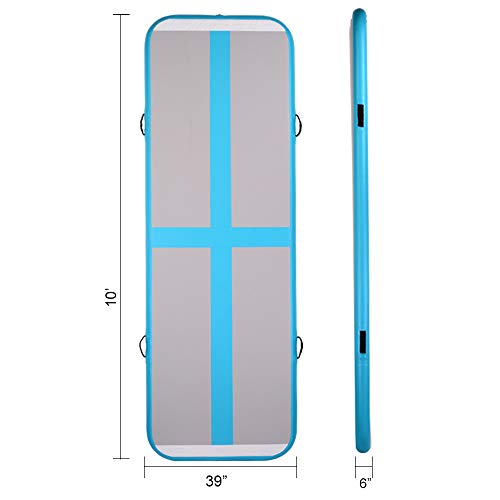 Tuxedo Sailor 10ft/13ft/16ft/20ft Inflatable Gymnastics Air Track Tumbling Mat 4in/6in/8in Thick Tumbling Air Track Mat with Electric Air Pump for Cheerleading/Gymnastics/Beach/Gym/Home use - Thumbnail 2