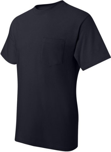 Hanes Men's Beefy-T T-Shirt with Pocket, Deep Navy, X-Large