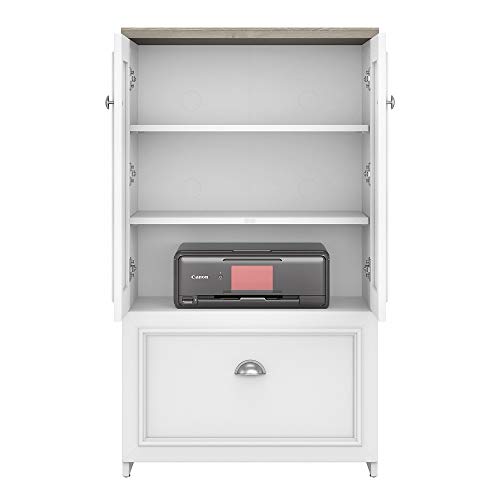 Bush Furniture Fairview Lateral File Storage Shiplap Gray/Pure White Pricepulse