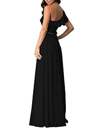 Aofur Vestido largo de gasa para mujer, elegante, para verano, playa, vacaciones, fiestas, noche