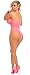 Cocolicious Women's Sexy Net Choker Cheeky Halter Neck Bodysuit Lingerie (One Size, Pink)