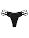 RELLECIGA Women's Triple Strappy Black Bikini Bottoms Thong Size Small