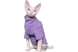 Sphynx Cat Clothes Self-Heating Warm Thermal Underwear Hairless Cat Clothes for Sphynx, Devin, Konnis Cat Clothes (X-Small, N