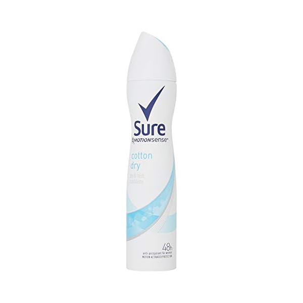 Sure-Women-Cotton-Dry-Anti-Perspirant-Deodorant-250ml Sure Men Quantum Dry 48h fresh and dry protection Anti-perspirant Aerosol MotionSense technology deodorant 250 ml