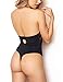 Garmol Women Lingerie Lace Teddy One Piece Halter Sheer Mesh Bodysuit Babydoll (X-Large, Black)