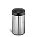 NINESTARS DZT-40-8 Automatic Touchless Infrared Motion Sensor Trash Can, 11 Gal 40L, Stainless Steel Base (Round, Black Lid)