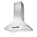 CIARRA CAS90831 36 inch Range Hood, 450 CFM Island Stove Vent Hood, Stainless Steel Hood with 3 Speed Exhaust Fan & Aluminum Mesh Filters, Ducted/Ductless Convertible, Touch Control