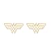 DC Comics Jewelry for Women, Wonder Woman Stud Earrings, WW Logo, Flash Plated
