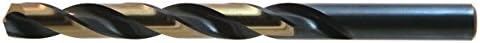 Drillco 480N Series High-Speed Steel Nitro Heavy Duty Jobber Drill Bit, Black/Gold Oxide Finish, Round Shank, Spiral Flute, 135 Degree Point, #52 Size (Pack of 6)