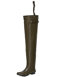 Botas de goma para la cadera de los hombres Yong Chao Botas de 2 capas Bootfoots pesca con caña Waders de caza (marrón)