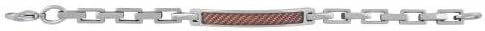 Phebus 35/0694 F-Bracelet-Men's Rectangular Stainless Steel Carbon Key Chain - 22 cm-Coffee