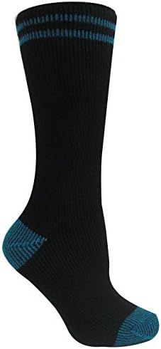 Heat Jammer Womens Thermal Brushed (3x Warmer) Socks (BLACK/TURQ) SIZE 9-11