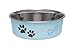 Loving Pets Bella Dog Bowls- Stainless Steel Dog & Cat Bowls - Spill Proof Dog Food Bowl, Cat Bowl, Puppy Essentials & Pet Supplies Great for Home & Travel (Small 10-20 lbs, Murano Blue)
