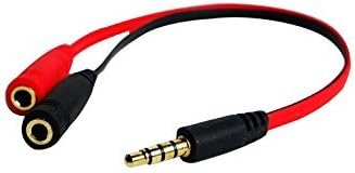 XinJiaYe 3.5mm Audio Cable 2 In 1 Flat Female To Male PC Gaming Headset For Xbox One XB1 &amp; PS4 Talkback / Chat Converter Cable PC Mic&amp;Audio Y Splitter Cable Converter Adapter Headphone Extension Cable