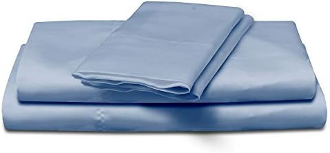 Natural Life Home 4 Piece Satin Sheet Set, Full, Sky
