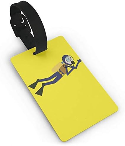 AORSTAR Scuba Diver Travel Suitcase Bag Tag Identify Label Luggage Tags with Genuine Hand Strap Travel ID Identification Labels