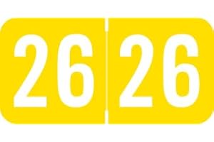 2026 Year Stickers, Doctor Stuff 2026 Chart Stickers, Yellow Color Coded, STS/SFI Style, USA Made Year Labels for End Tab File Folders, 500/Roll, 1 Roll, 3/4" x 1-1/2"