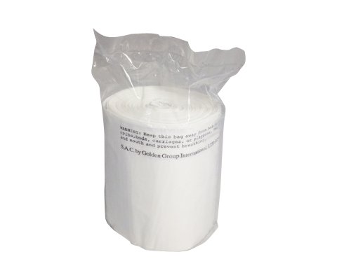 S.A.C TD9022-06 Plastic Sanitary Napkin Disposal Medium Bin Liner, 16" Length x 16" Width x 0.7 mil Thick, White (Case of 6)