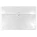 JAM PAPER Plastic Envelopes with Button & String Tie Closure - Large Booklet - 12 x 18 - Clear - 12/Pack