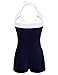 Ekouaer Womens One Piece Swimsuits Vintage Striped Skirt Bathing Suit Vintage Retro Push Up Swimwear