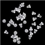 100 Clear Rubber Bullet Clutch Earring Safety Backs Ear Nuts Earring Keepers
