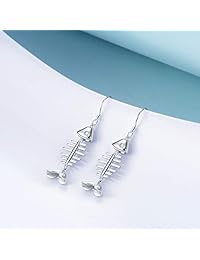 Cat Dangle Earrings Sterling Silver High Polished Cute Animals Filigree Earrings for Women Girls Jewelry (Cat earrings)