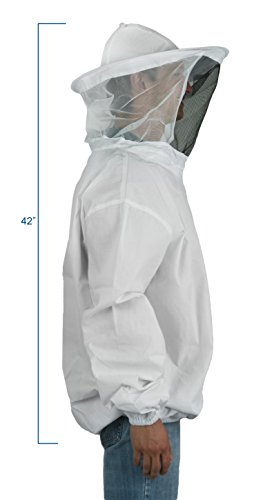 VIVO New Professional White Medium/Large Beekeeping/Bee Keeping Suit, Jacket, Pull Over, Smock with a Veil by (BEE-V105)