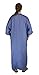 Moroccan Men Caftan Handmade Gandoura Cotton Blend Delicate Soft Comfortable Blue Denim