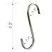 RuiLing Premium 4-Pack Size Extra Large Brushed Stainless S Hooks Kitchen Pot Pan Hanger Clothes Storage Rack, XXL/Flat, Metal