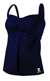 TYR Women's Twisted Bra Solid Tankini Top (Navy, 12)