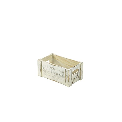 Genware NEV-WDC-2716W Wooden Crate, White Wash Finish, 27 cm x 16 cm x 12 cm