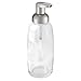 mDesign Refillable Glass Foaming Hand Soap Dispenser - Foam Soap Pump Bottle Container for Bathroom Counter Top - Decorative Foam Soap Dispenser - Malloy Collection - 2 Pack - Clear/Brushed