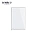 LIVOLO Blank Wall Plate,Standard Size 1-gang,No Switch Function Only For Decoration,White Tempered Glass Panel