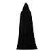 Newdeve Halloween Hooded Cloak Medieval Wedding Cape Black Robe Cosplay