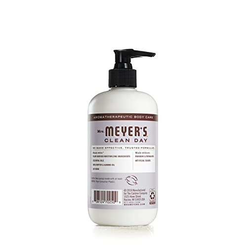 MRS. MEYER’S CLEAN DAY HAND LOTION FOR DRY HANDS, NON-GREASY MOISTURIZER MADE WITH ESSENTIAL OILS, LAVENDER, 12 OZ