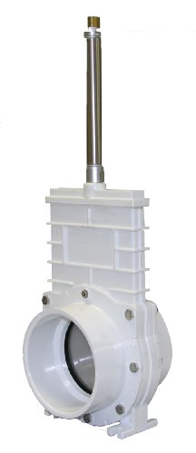 Valterra 6401P PVC Pneumatic Gate Valve, White, 4" Slip X Slip, Stainless Paddle