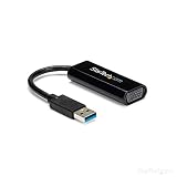 StarTech.com USB 3.0 to VGA Adapter - Slim Design - 1920x1200 - External Video & Graphics Card - Dual Monitor Display Adapter - Supports Windows (USB32VGAES)