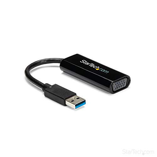StarTech.com USB 3.0 to VGA Adapter - Slim Design - 1920x1200 - External Video & Graphics Card - Dual Monitor Display Adapter - Supports Windows (USB32VGAES)