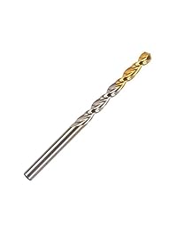 YG-1 Acero de alta velocidad gold-p, Parabólico espiral de vástago recto broca Jobber, estaño Acabado,, 130 Grado, 8,5 mm de diámetro x 151 mm Longitud, 5